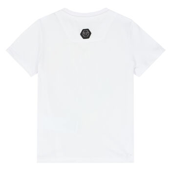 Boys White Skull Logo T-Shirt