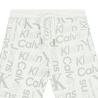 Boys White & Grey Logo Shorts, 1, hi-res