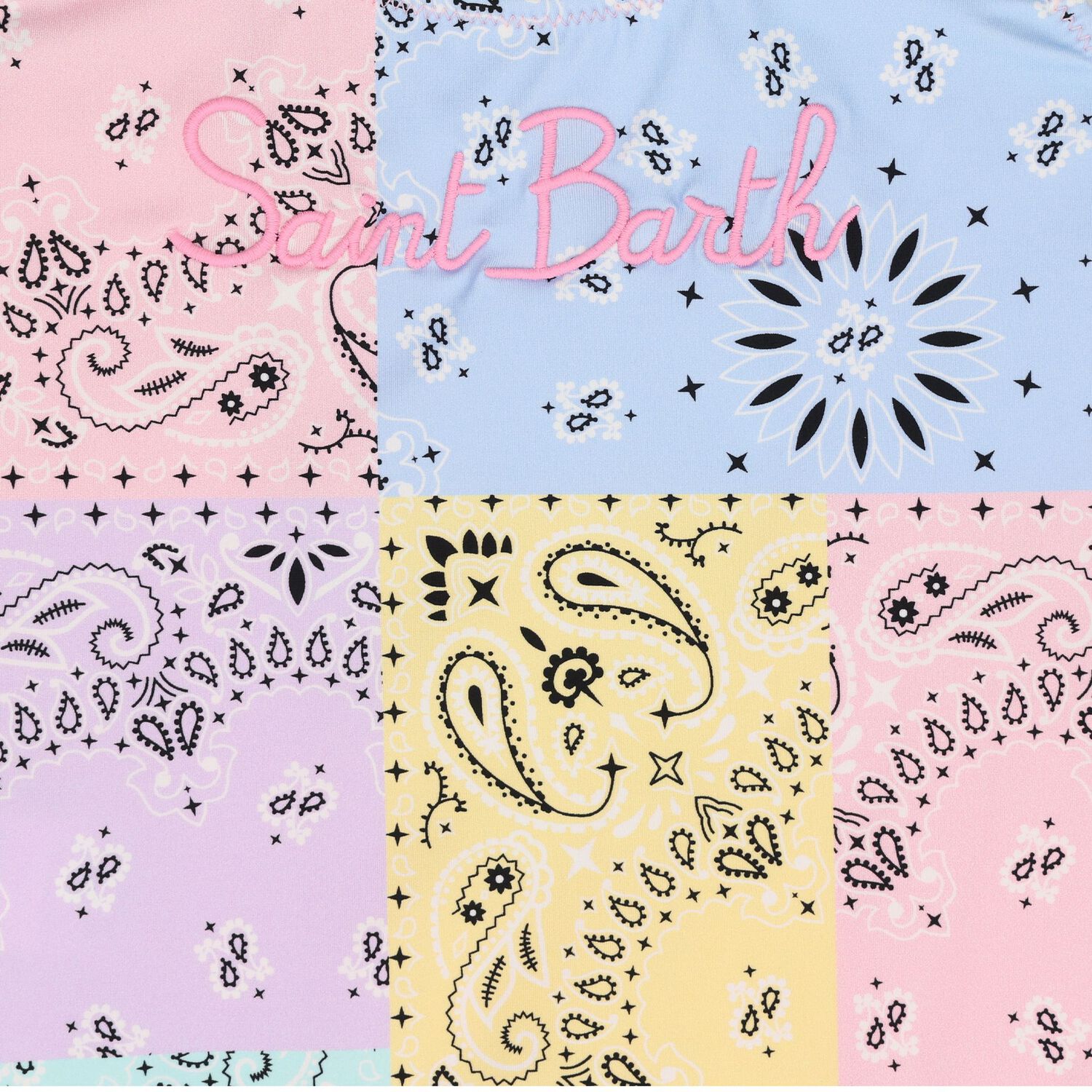 ملابس سباحة للبنات بنقشة بيزلي متعددة الألوان , 1, hi-res