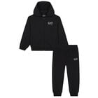 Boys Black Logo Tracksuit, 2, hi-res