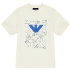 Boys White Logo T-Shirt, 2, hi-res