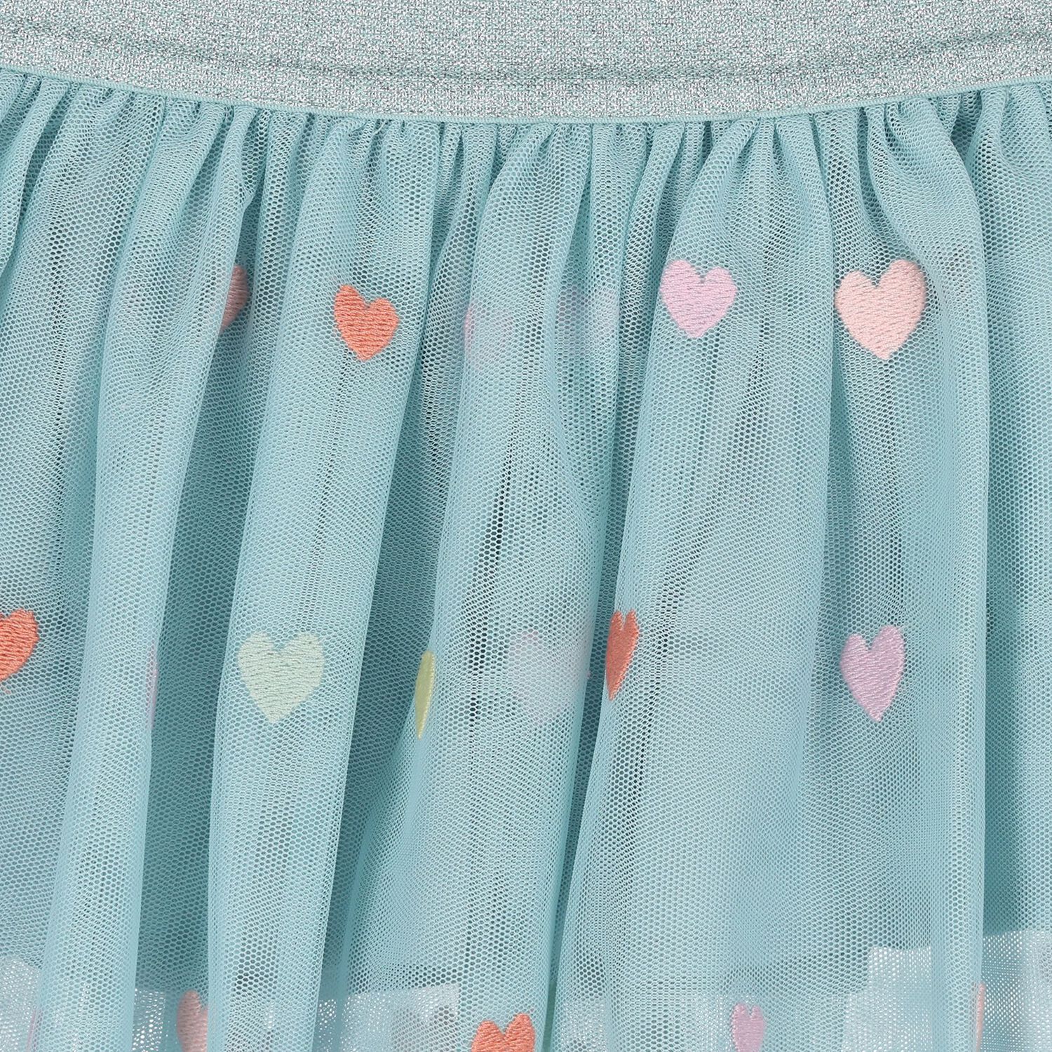 Younger Girls Green Heart Tulle Skirt, 1, hi-res