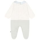 Baby Boys Blue & Gold Logo Babygrow, 1, hi-res