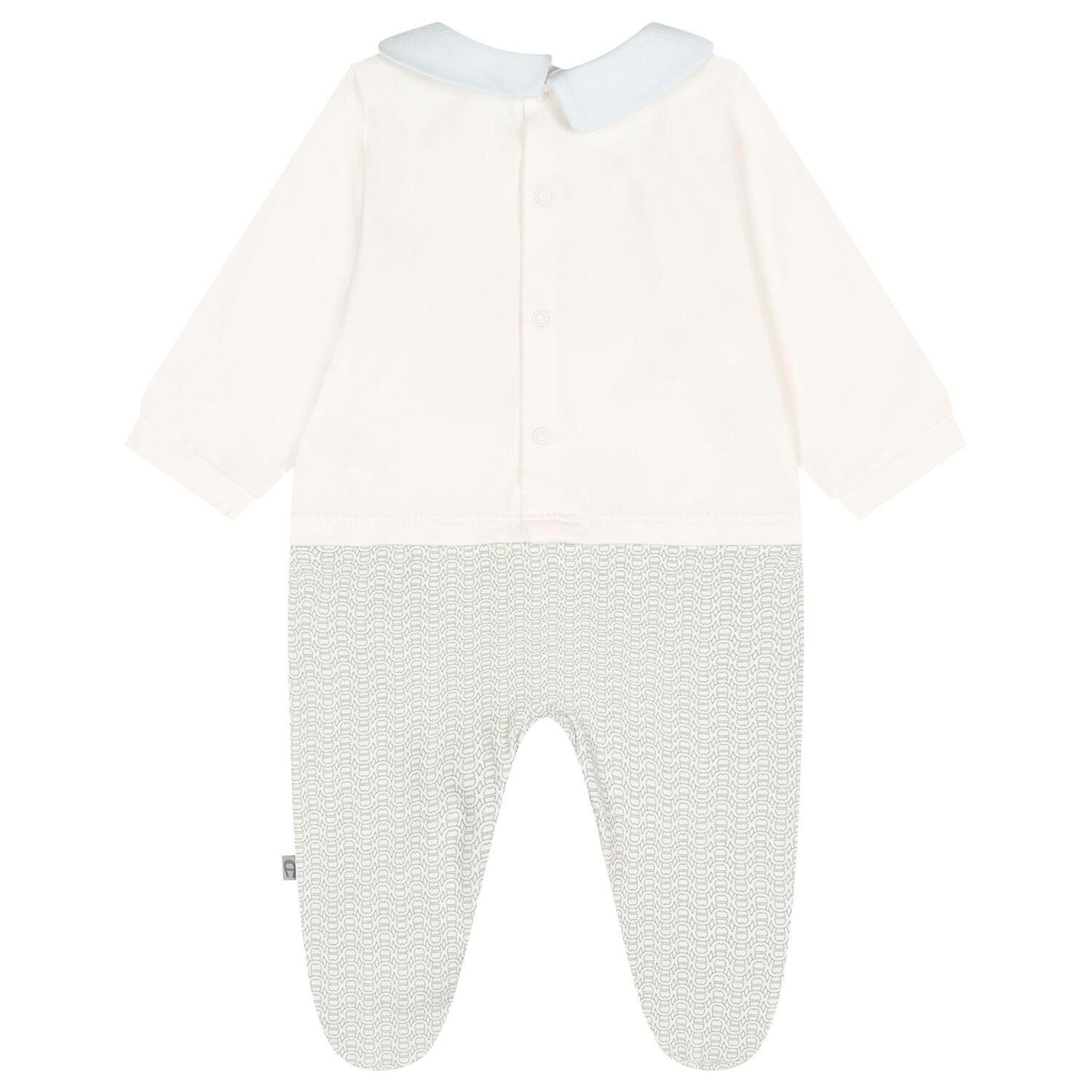 Baby Boys Blue & Gold Logo Babygrow, 1, hi-res