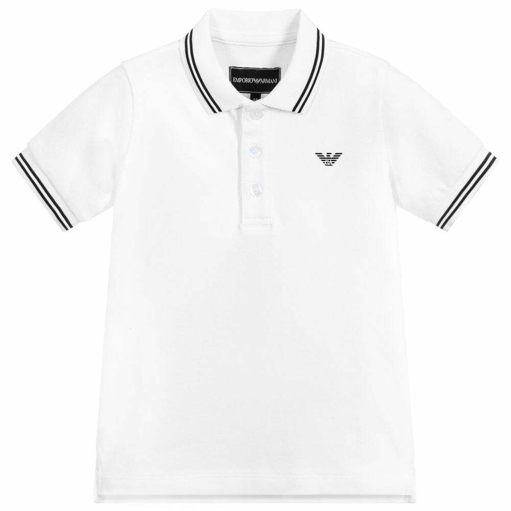 Emporio Armani Boys White Logo Polo 