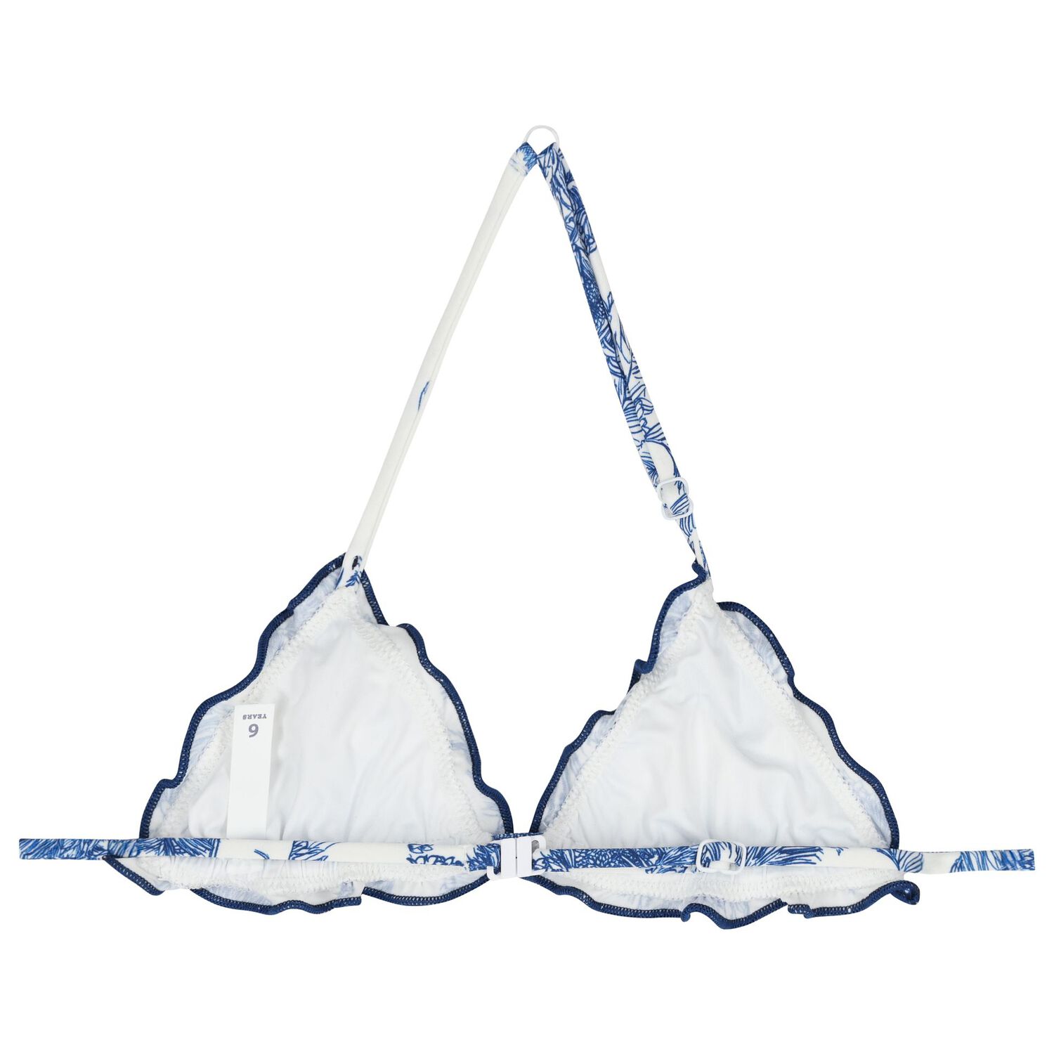 بيكيني للبنات بنقشة نخيل باللون الأزرق والأبيض, 1, hi-res