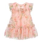 Baby Girls Pink Rose Tulle Dress, 3, hi-res