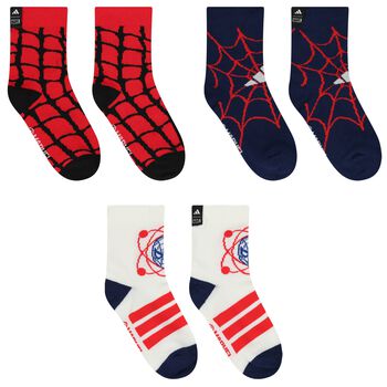 Boys Black & White Marvel Logo Socks ( 3-Pack )