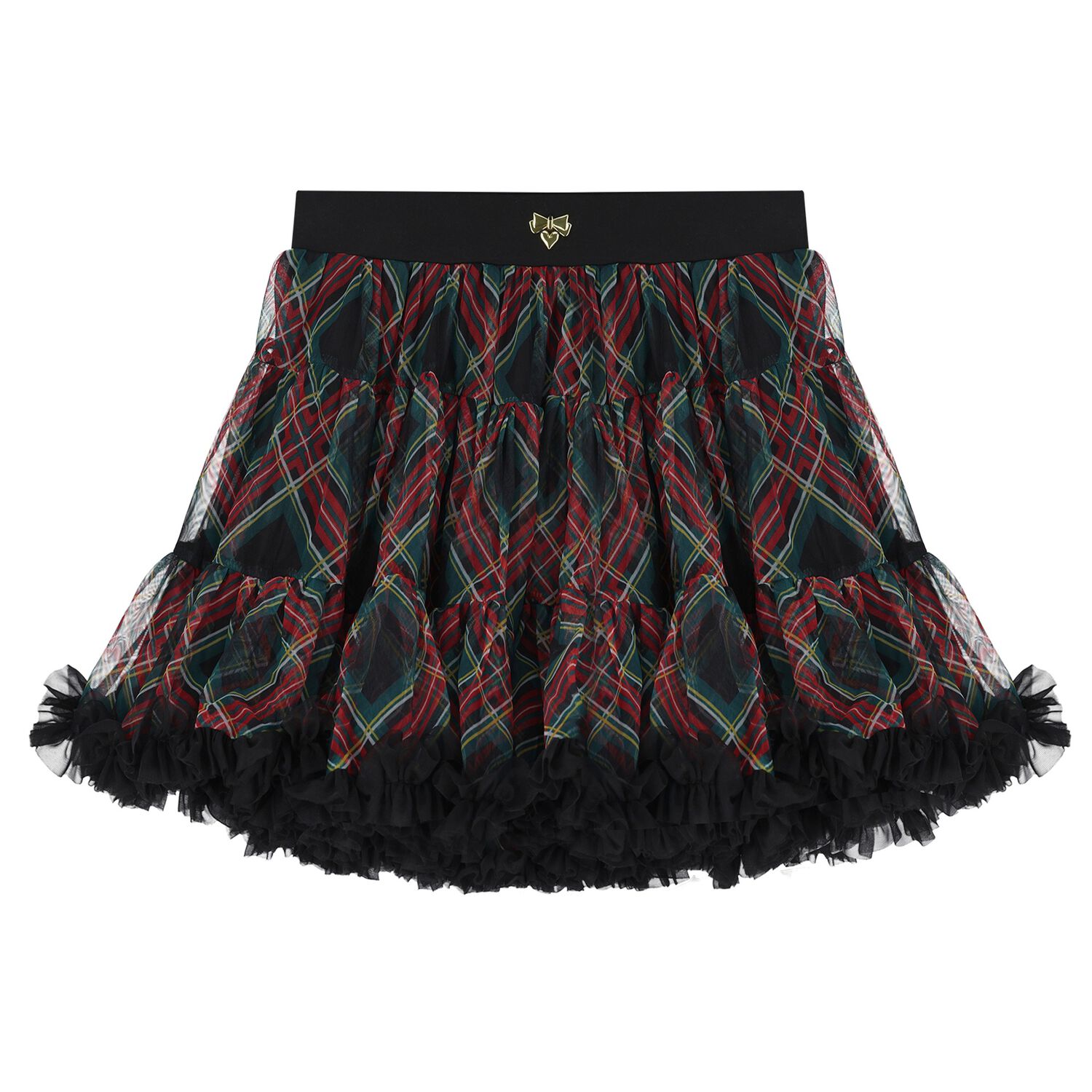Girls Red & Green Tartan Pixie Skirt, 1, hi-res