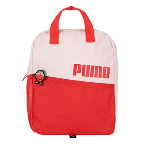 حقيبة ظهر بالشعار باللون الوردي والأحمر للبنات