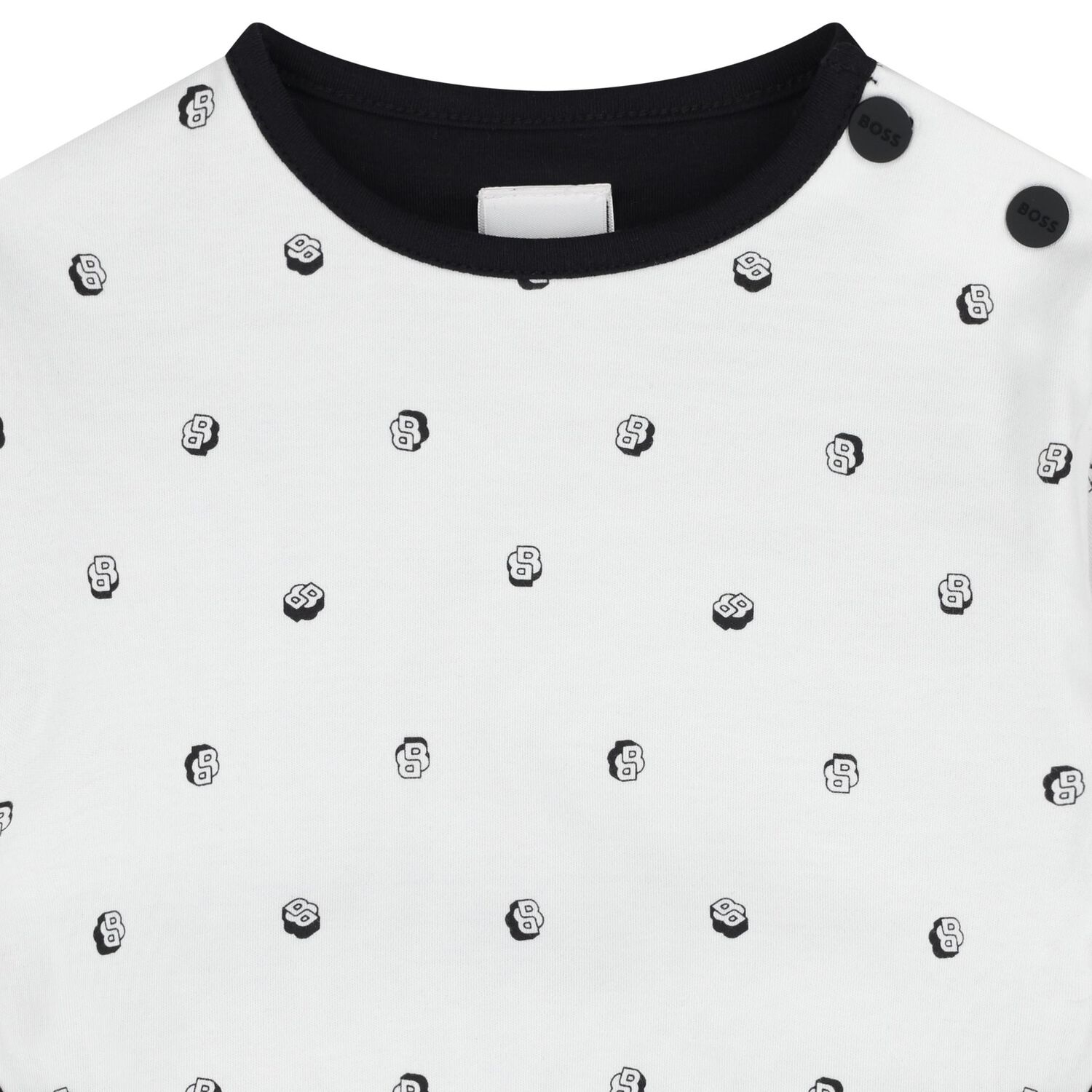 طقم بنطلون قابل للعكس بالشعار للاولاد باللون الابيض والاسود , 1, hi-res