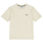 Boys Mini Me Ivory Logo T-Shirt, 1, hi-res