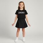 Girls Black Logo T-Shirt, 1, hi-res