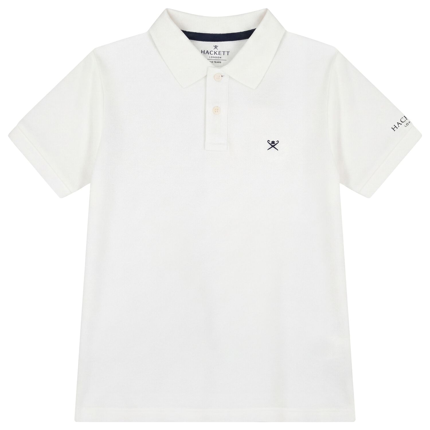 Boys White Logo Polo Shirt, 2, hi-res