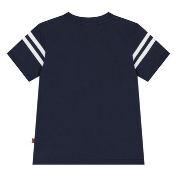 Younger Boys Navy Blue Logo T-Shirt 