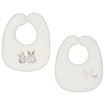 Ivory Bunny Baby Bibs (2 Pack)