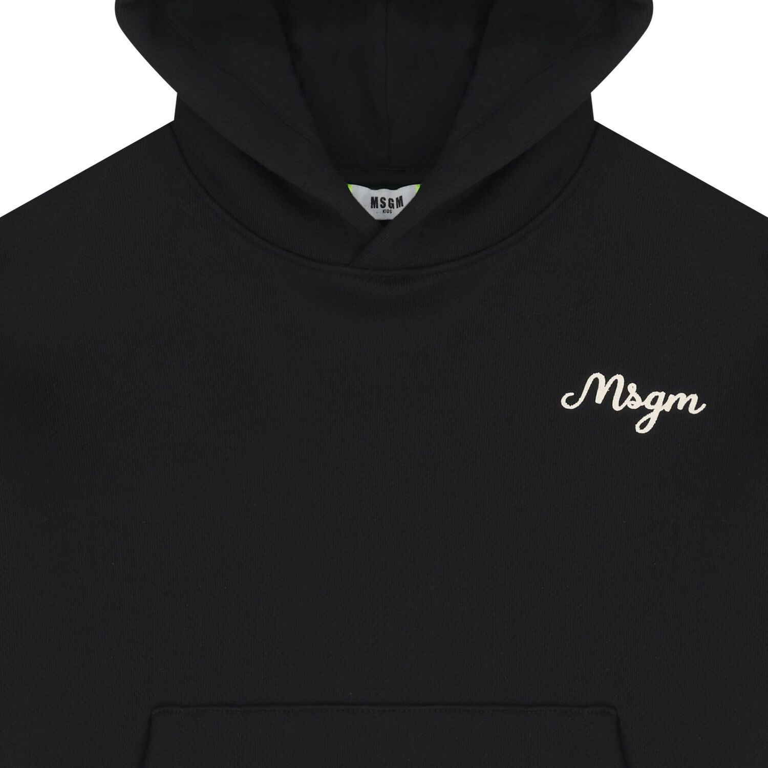 Boys Black Logo Hooded Top, 1, hi-res