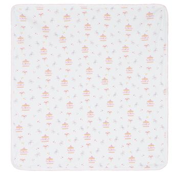 Baby Girls White & Pink Carousel Blanket