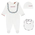 Baby Girls White Logo Babygrow Gift Set, 1, hi-res