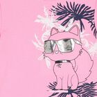 Girls Pink Choupette Logo T-Shirt, 1, hi-res