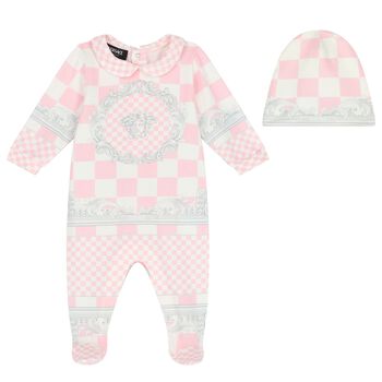 Baby Girls Pink Logo Babygrow Gift set