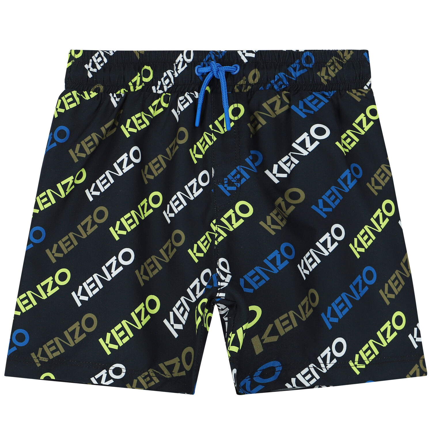 شورت سباحة بالشعار باللون الأسود للأولاد, 1, hi-res