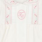 Baby Girls Ivory Embroidered Collar Babygrow, 1, hi-res