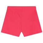 Girls Pink Crepe Flower Shorts Set, 1, hi-res