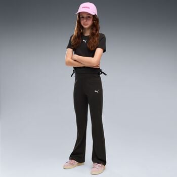 Girls Black Logo Leggings