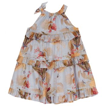 Girls Blue Floral Dress