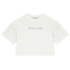 Girls White Logo T-Shirt, 1, hi-res