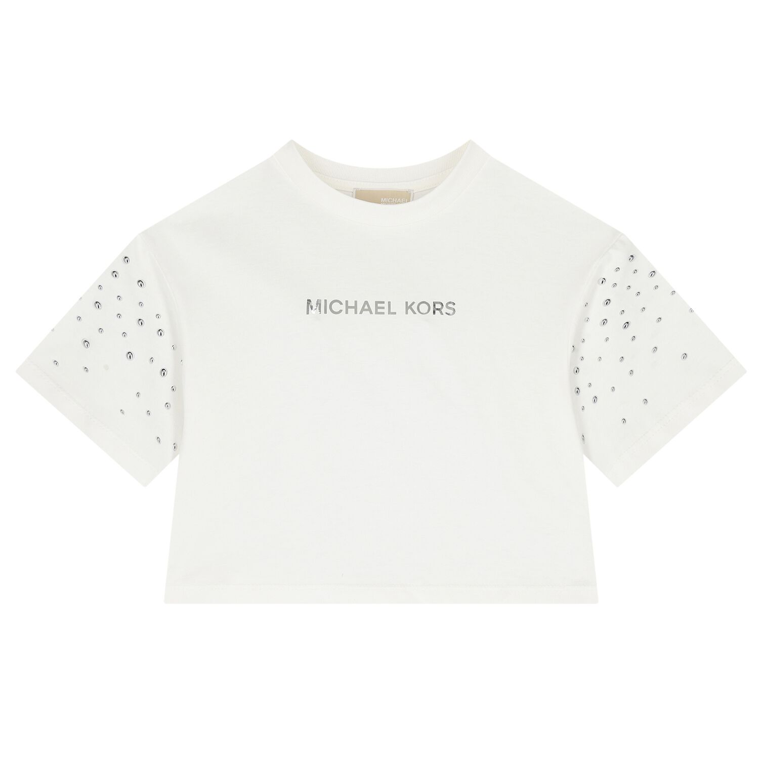 Girls White Logo T-Shirt, 1, hi-res