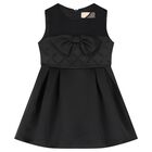 Girls Black Embellished Dress, 3, hi-res