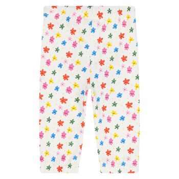 Younger Girls White Stars Joggers