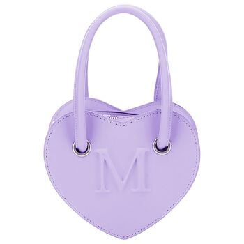 Girls Purple Leather Heart Handbag