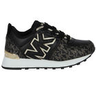 Girls Black Logo Trainers, 1, hi-res