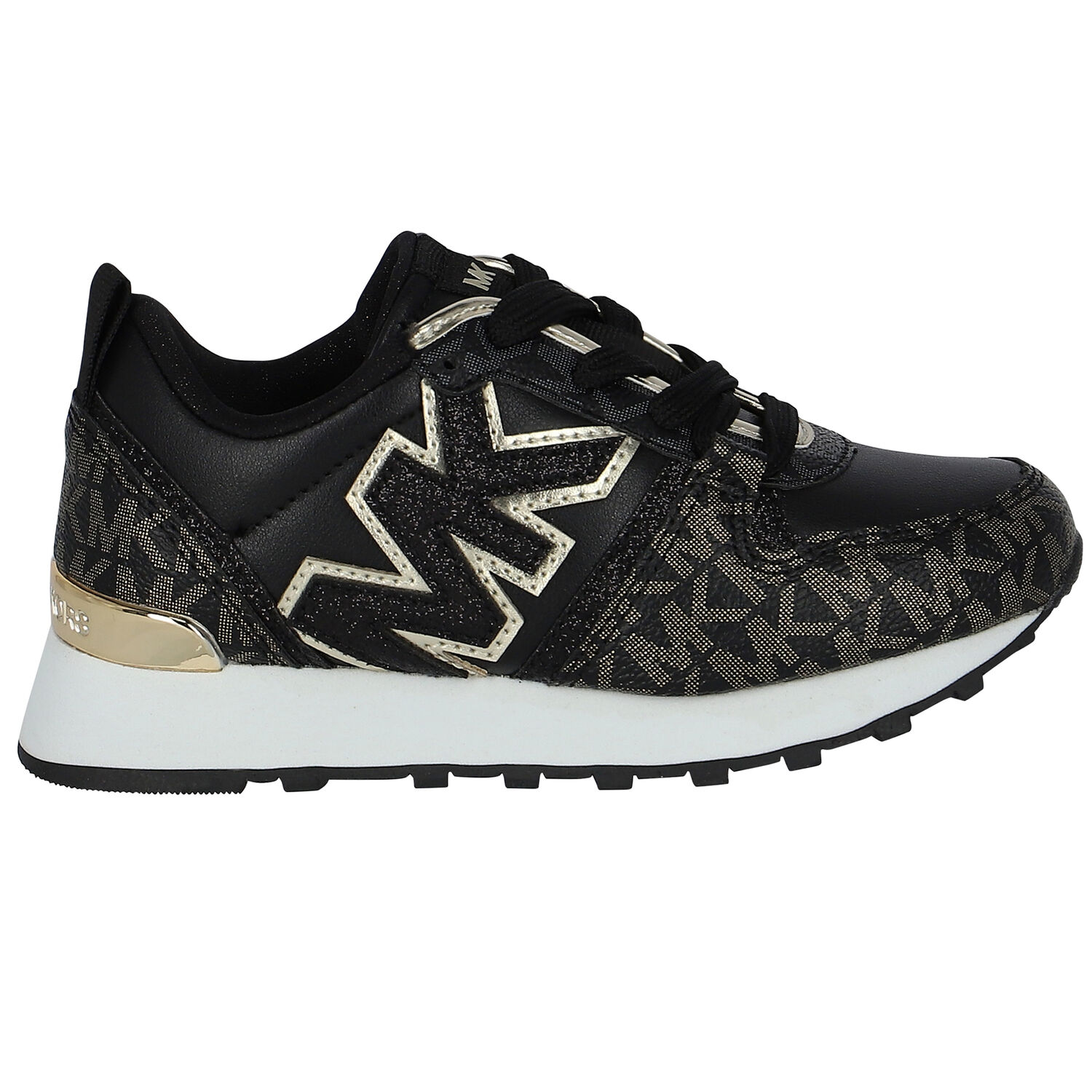 Girls Black Logo Trainers, 1, hi-res image number null