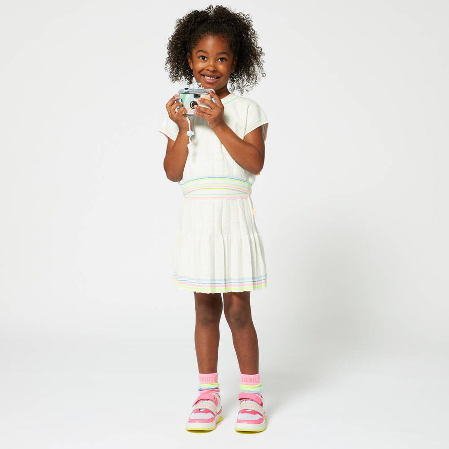Girls Ivory Pleated Skirt, 1, hi-res image number null