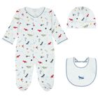 Baby Boys White Airplane Babygrow Gift Set, 1, hi-res