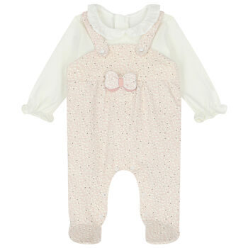 Baby Girls Ivory & Pink Romper