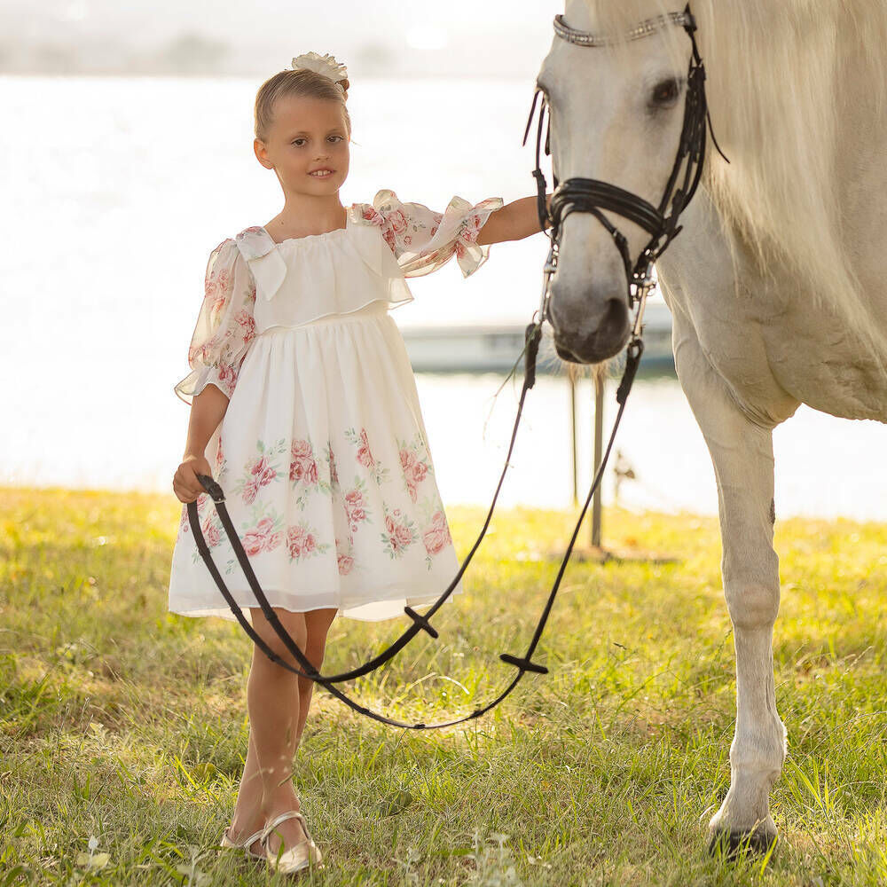 Girls white clearance chiffon dress