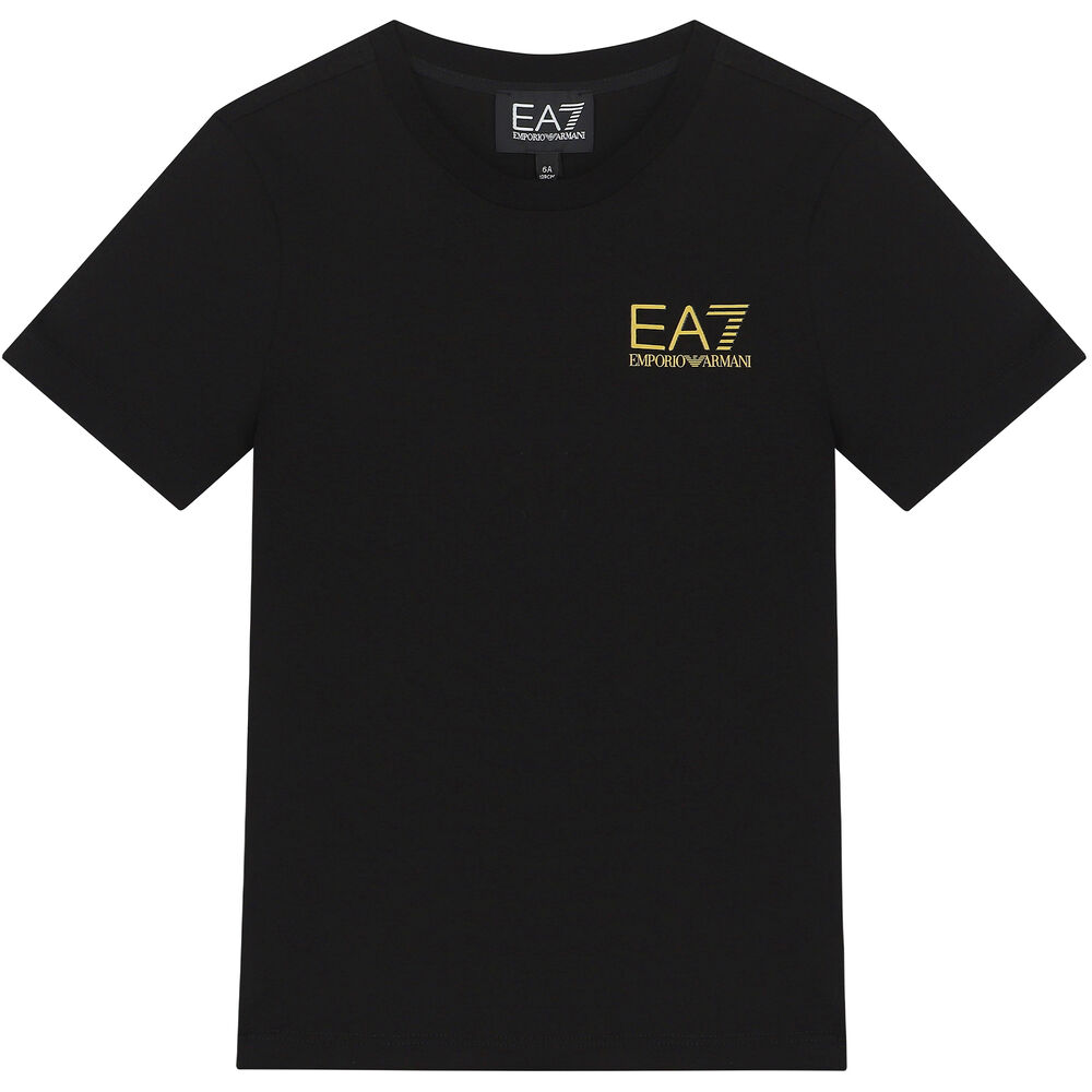 er mere end Bulk Uregelmæssigheder EA7 Emporio Armani Boys Black Logo T-Shirt | Junior Couture USA