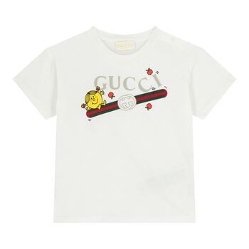 Baby Girls White Web Striped T-Shirt