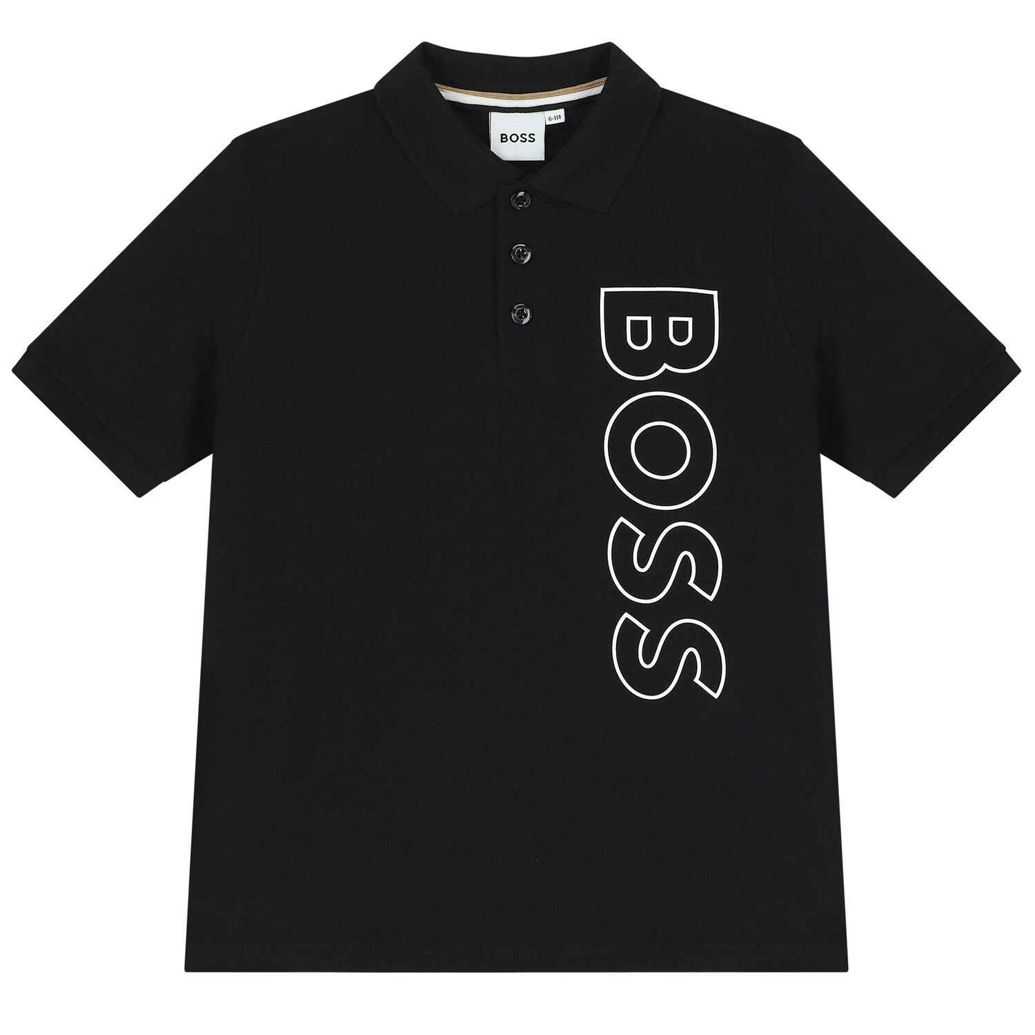 Boys Black Logo Polo Shirt, 5, hi-res image number null
