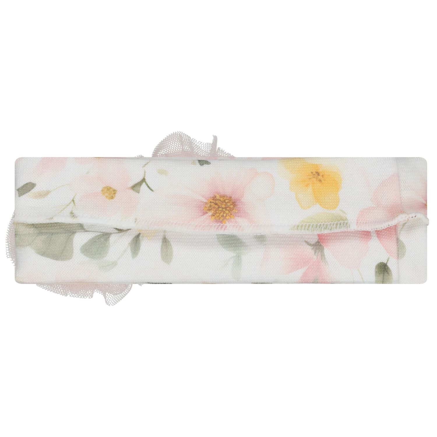 Baby Girls White & Pink Flower Headband, 1, hi-res