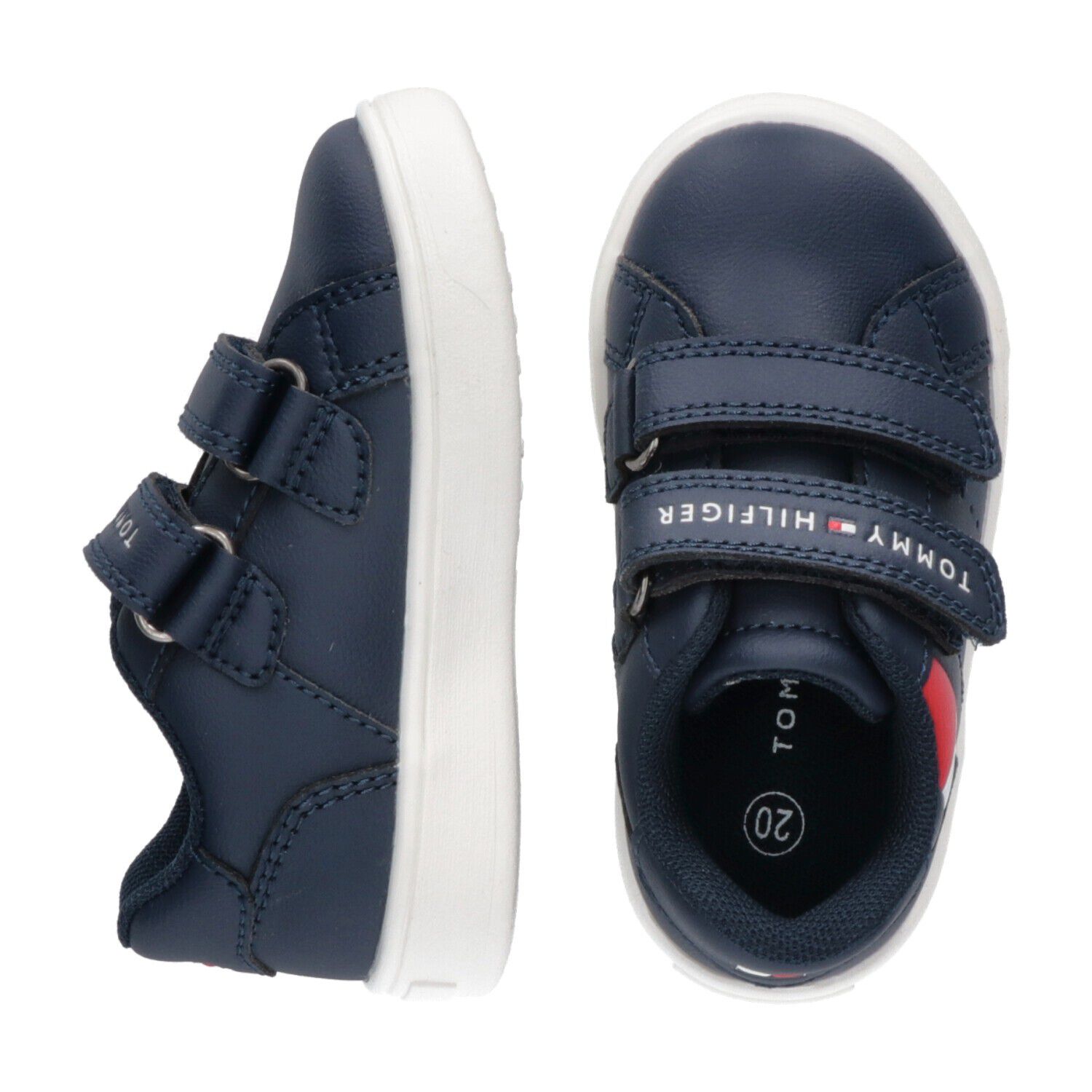 Boys Navy Blue Logo Trainers, 2, hi-res