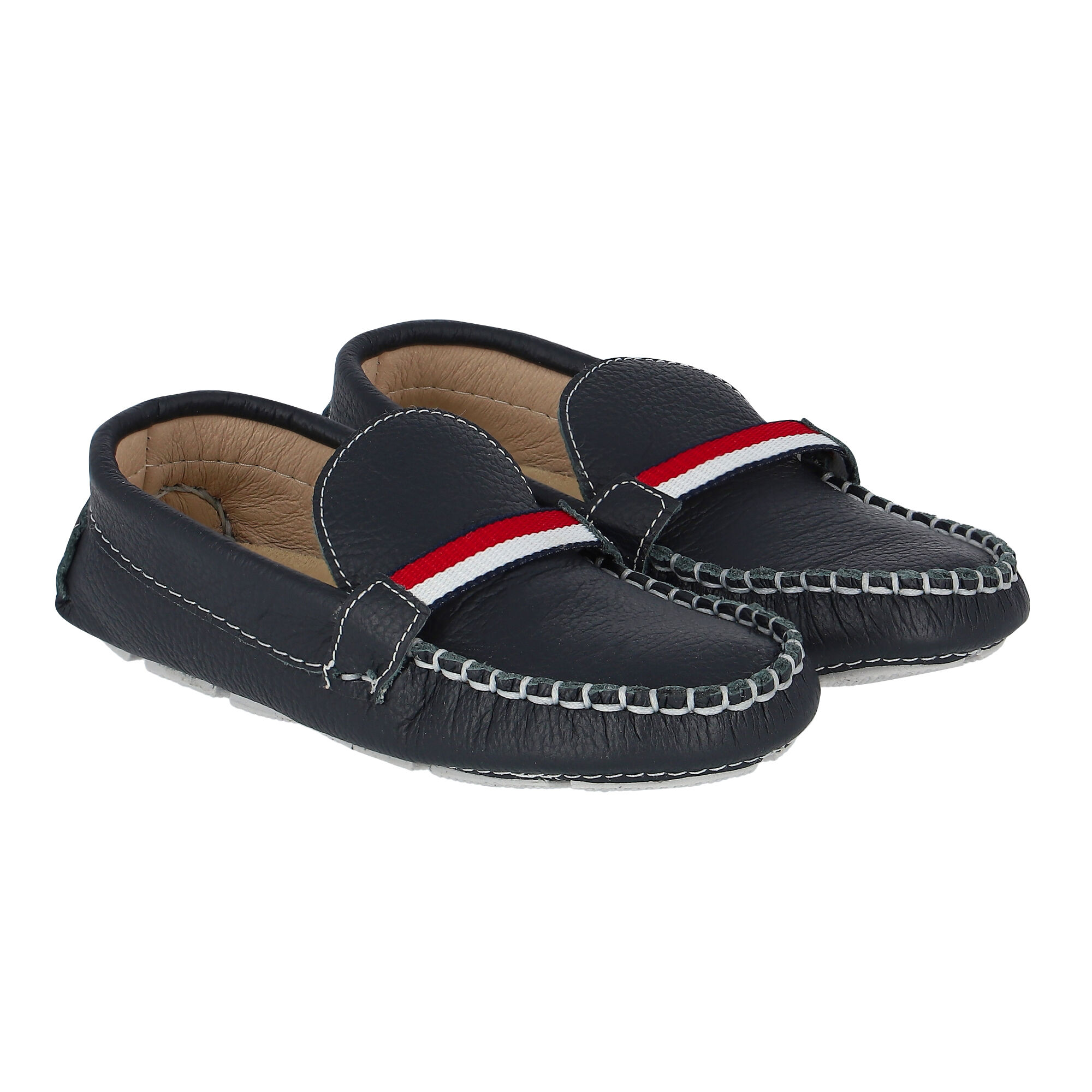 Babywalker Boys Navy Leather Loafers Junior Couture