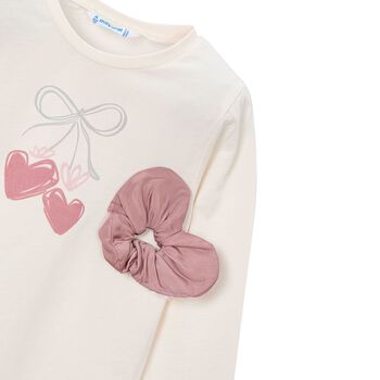 Girls Ivory Long Sleeeve & Scrunchie Set
