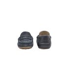 Younger Boys Navy Blue Suede Leather Moccasins, 2, hi-res