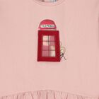 Younger Girls Pink London Phone Box Long Sleeve Top, 1, hi-res